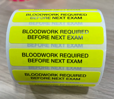 STOCK STICKERS - Bloodwork required before next exam