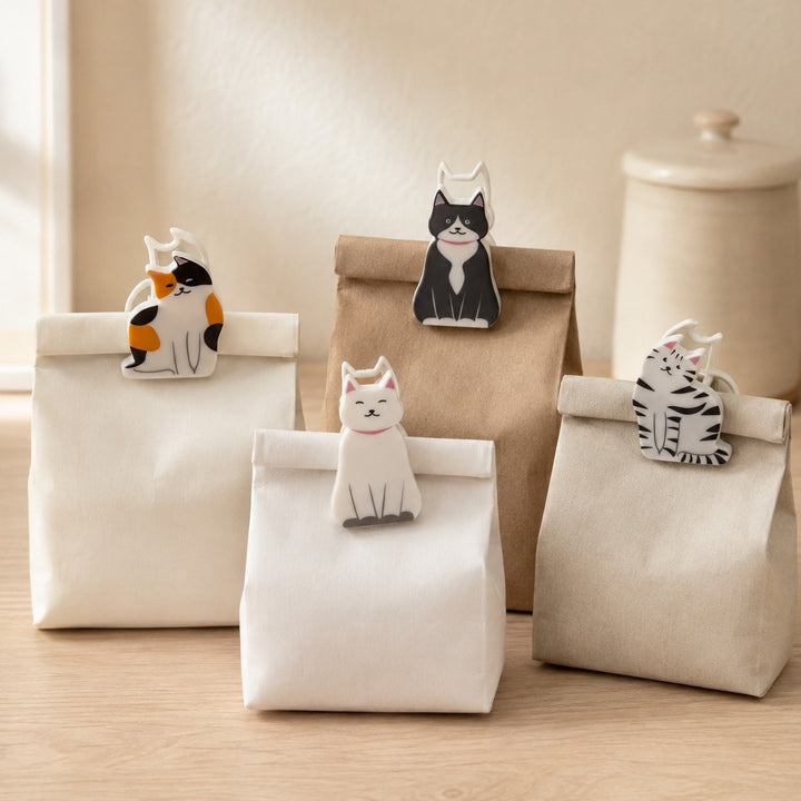 Kikkerland Kitty Bag Clips 4pcs Set Multi-Coloured
