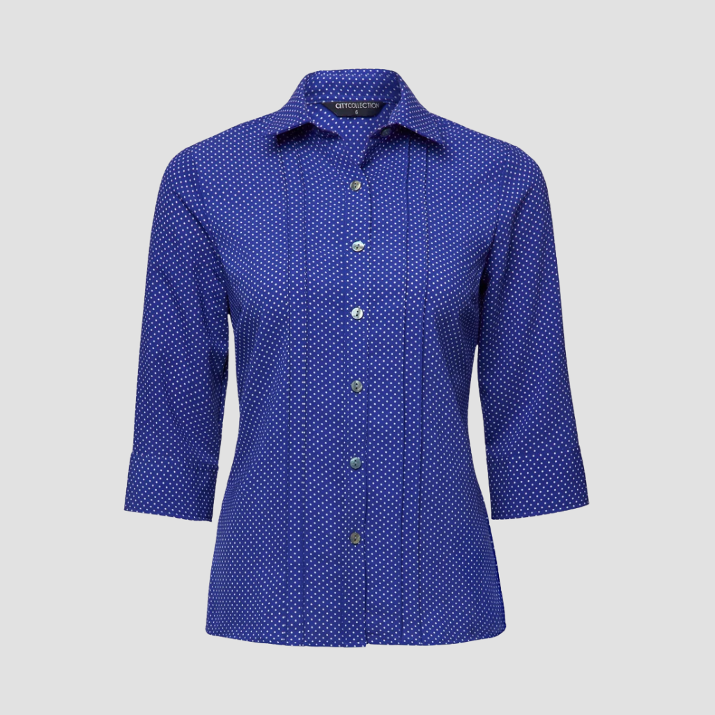 2172 - Womens City Collection Spot 3/4 Sleeve Top