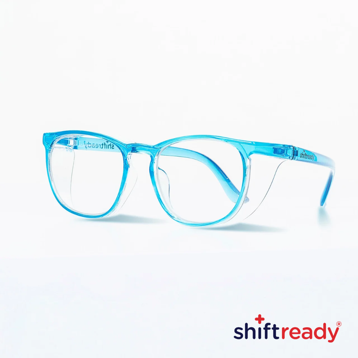 Shift Ready Anti-Fog Safety Glasses for Healthcare Workers - Blue | Medical Grade Eye Protection