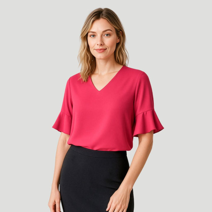 RB966LS - Womens Fashion Biz Aria Fluted Sleeve Blouse