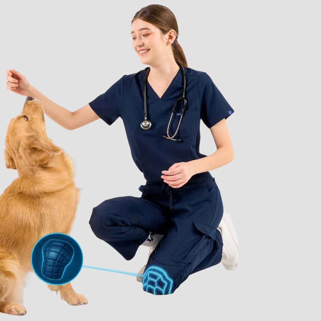 Womens Dr Woof VetCore™ Vet Med Cargo Scrub Pants with GENU™ Removable Knee Protection