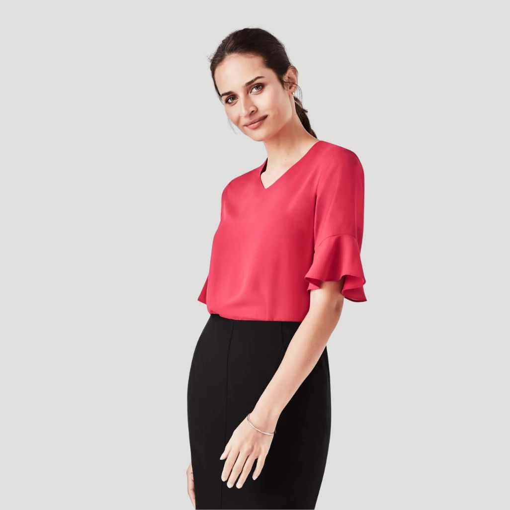 RB966LS - Womens Fashion Biz Aria Fluted Sleeve Blouse