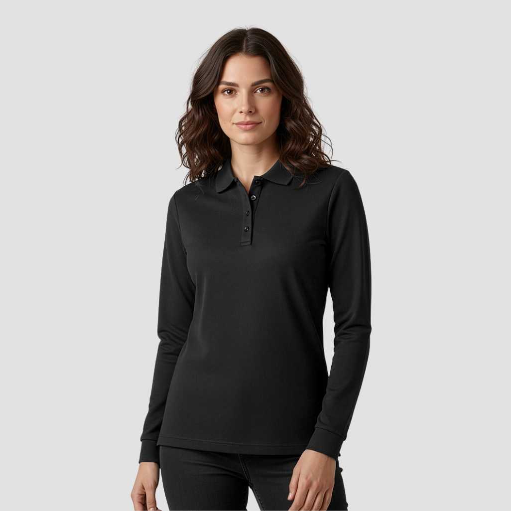 P206LL - Womens Fashion Biz Action Long Sleeve Polo