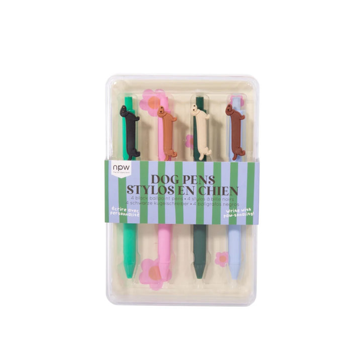 Dog Icon Pens-Set of 4 Multi-Coloured