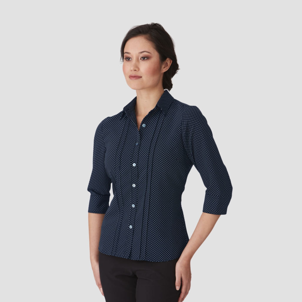 2172 - Womens City Collection Spot 3/4 Sleeve Top