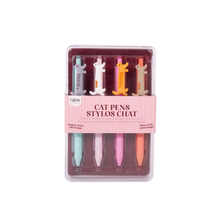 Cat Icon Pens - 4pcs Set Multi-Coloured