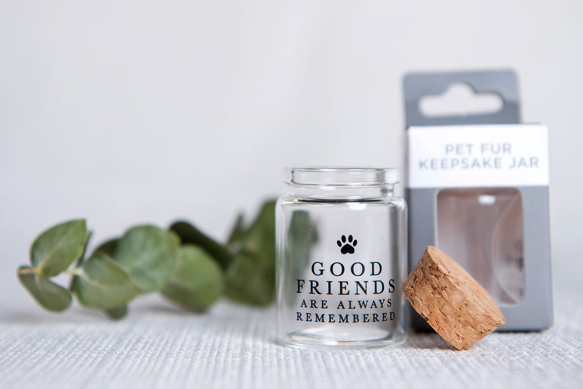 Heartfelt Paws Pet Fur Keepsake Jar - Black