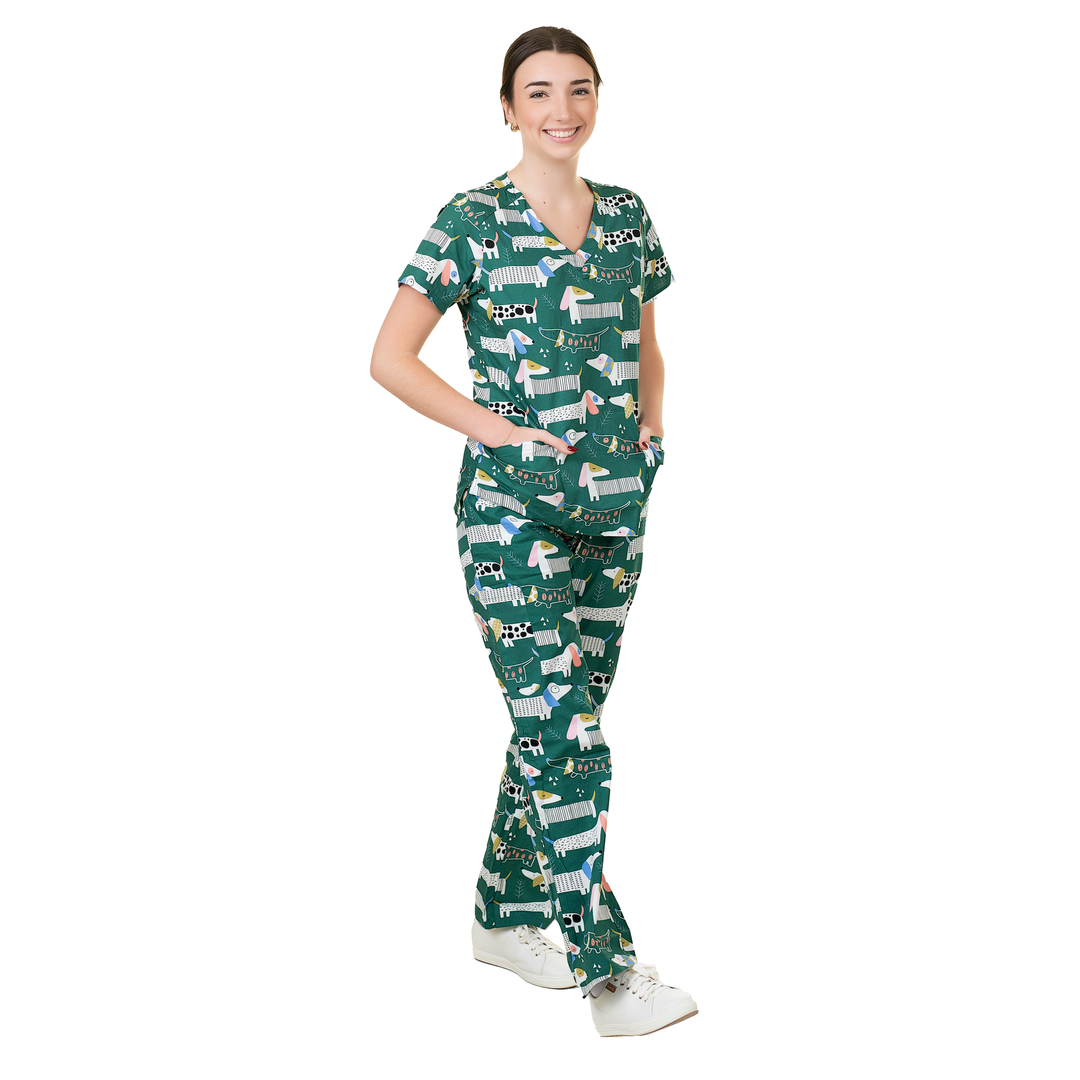 Unisex Shiftready Printed Scrub Pant - Dogs on the Green