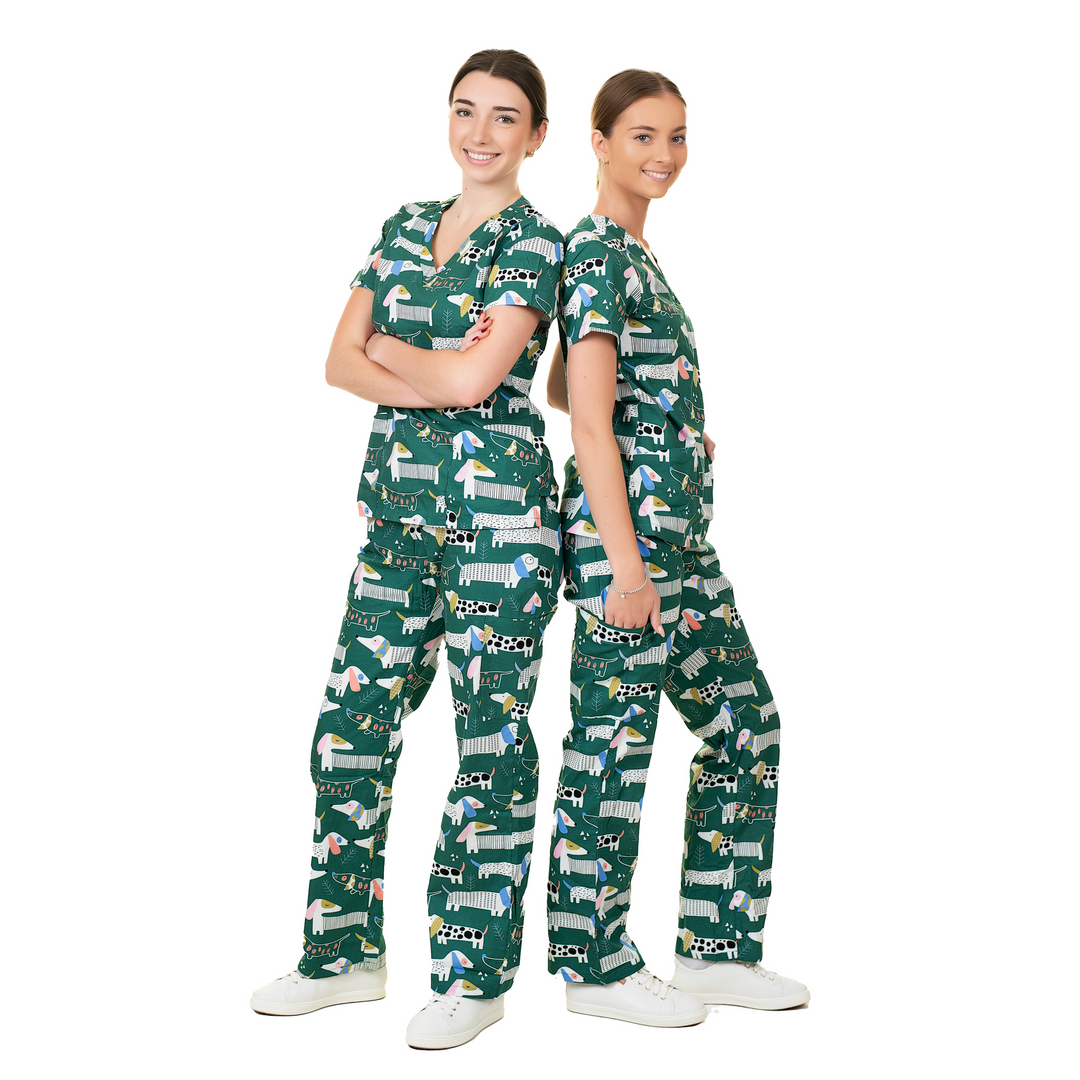 Unisex Shiftready Printed Scrub Pant - Dogs on the Green