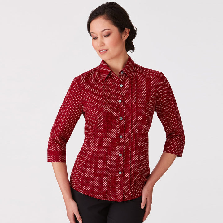 2172 - Womens City Collection Spot 3/4 Sleeve Top