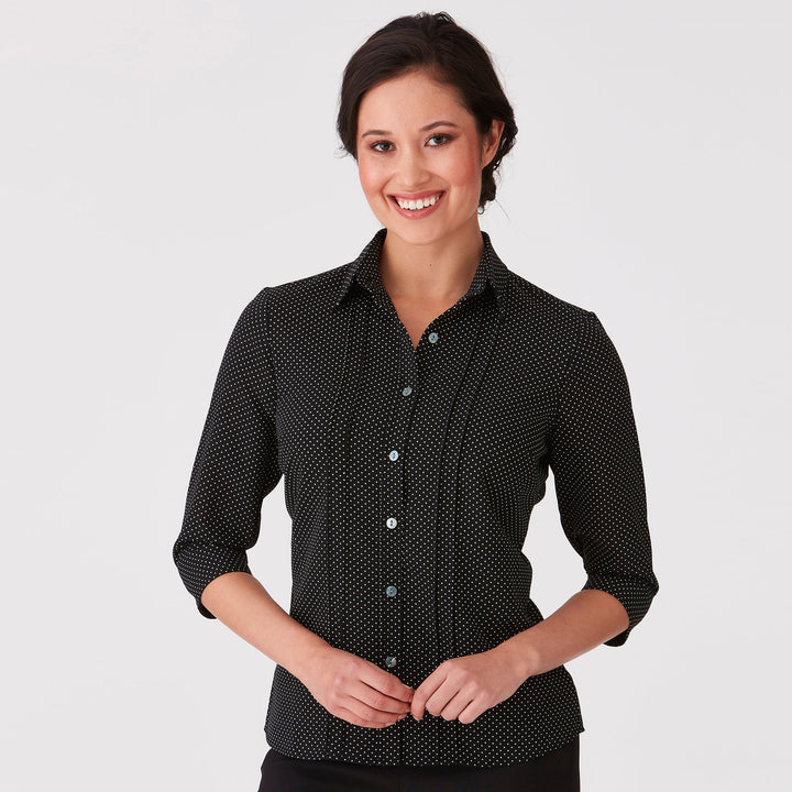 2172 - Womens City Collection Spot 3/4 Sleeve Top