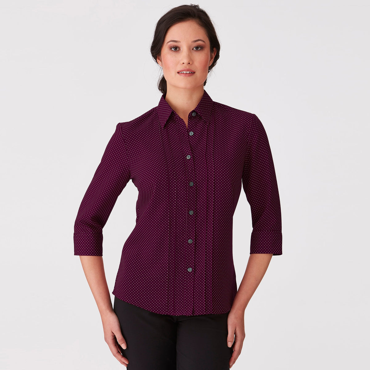 2172 - Womens City Collection Spot 3/4 Sleeve Top - WHOLESALE