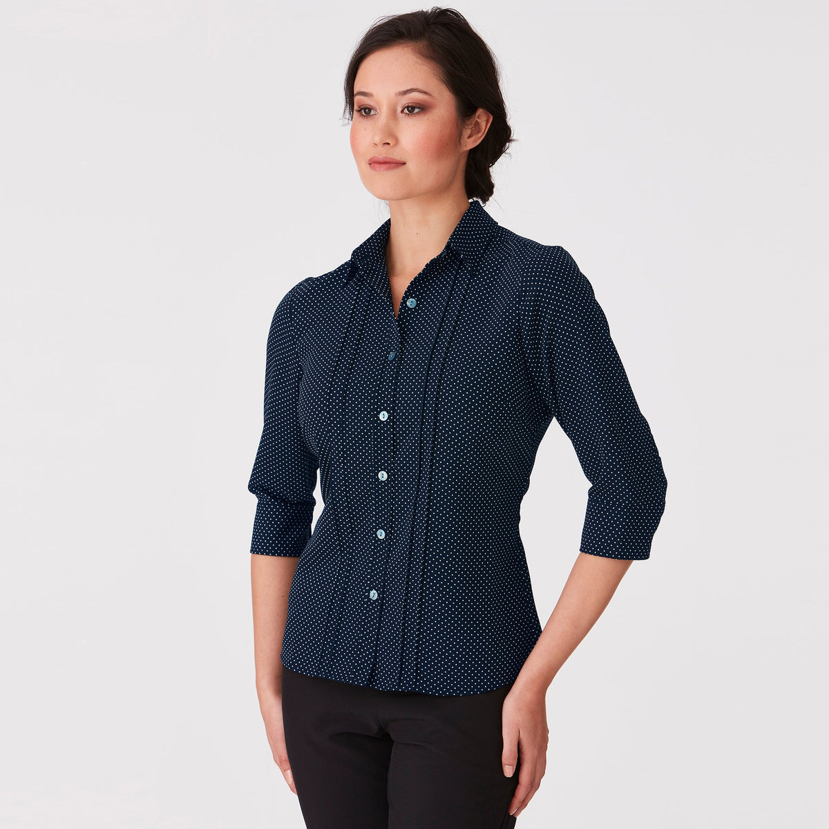 2172 - Womens City Collection Spot 3/4 Sleeve Top - WHOLESALE
