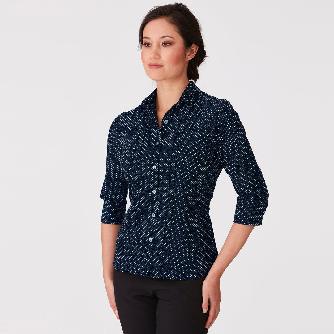2172 - Womens City Collection Spot 3/4 Sleeve Top