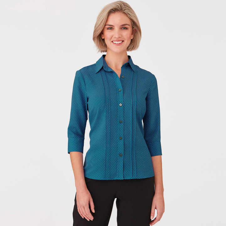 2172 - Womens City Collection Spot 3/4 Sleeve Top