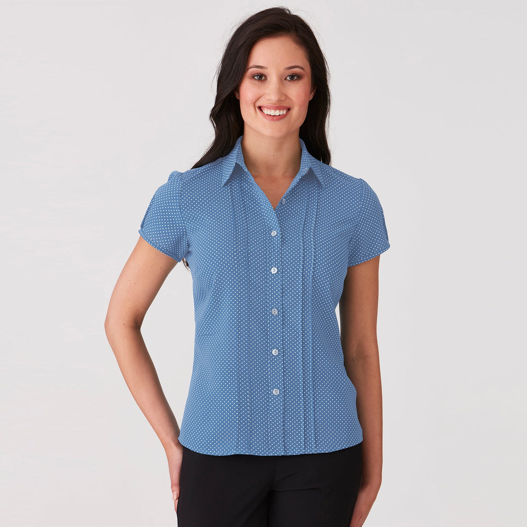 2173 - Womens City Collection Spot Short Sleeve Top