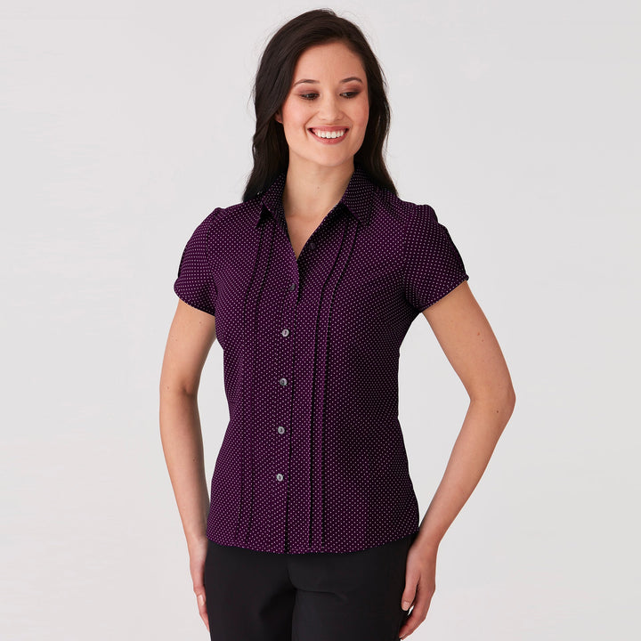 2173 - Womens City Collection Spot Short Sleeve Top