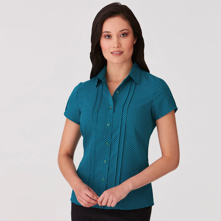 2173 - Womens City Collection Spot Short Sleeve Top