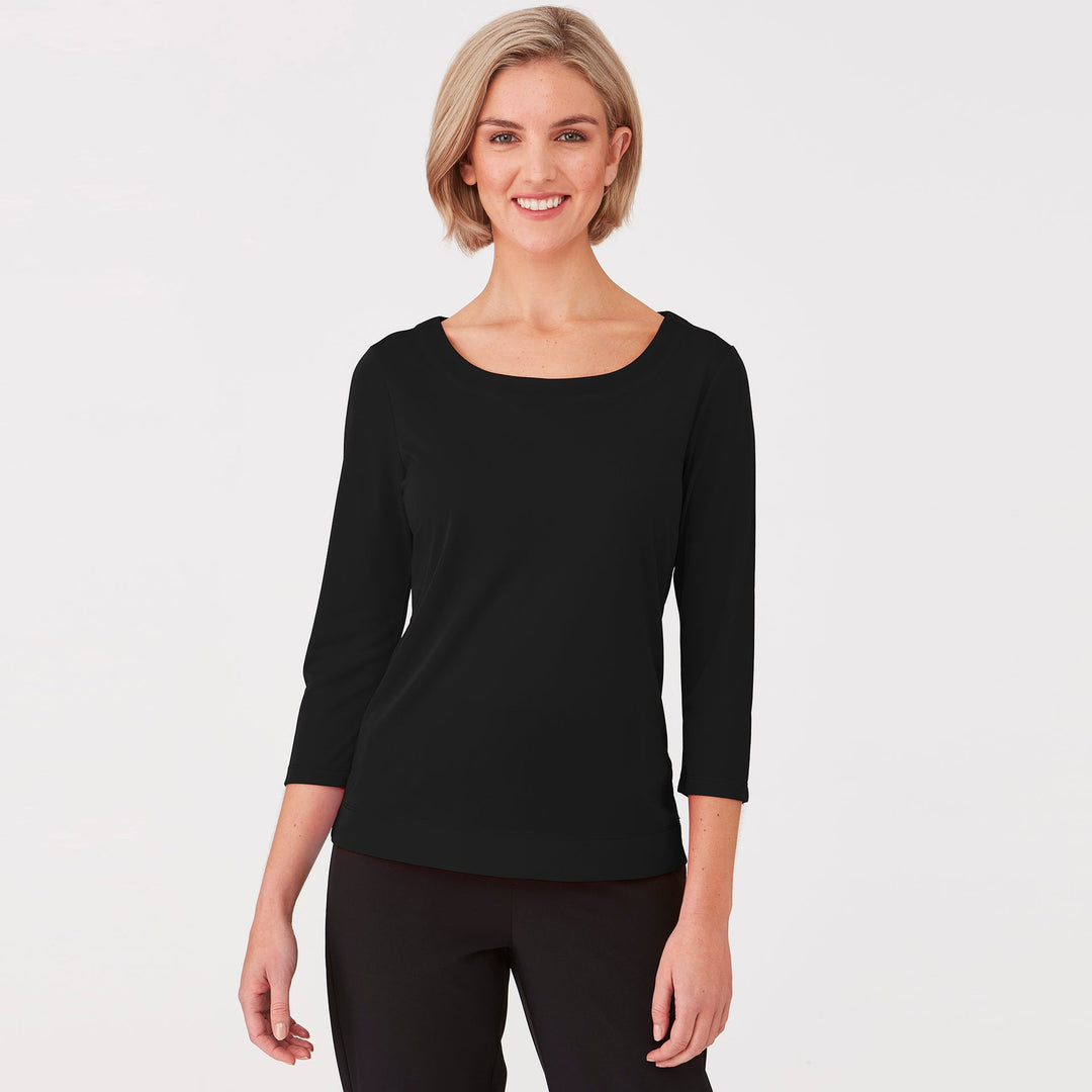 2290 - Womens City Collection Smart Knit 3/4 Sleeve Top