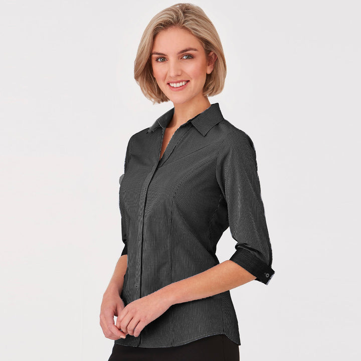2444 - Womens City Collection Pippa Check 3/4 Sleeve Top