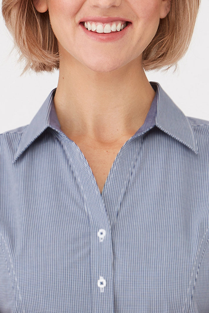 2444 - Womens City Collection Pippa Check 3/4 Sleeve Top