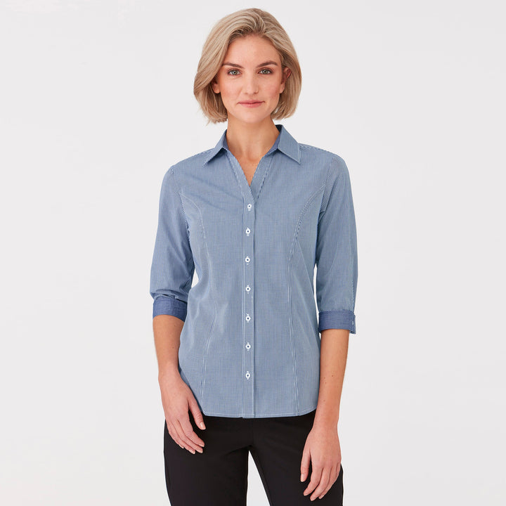 2444 - Womens City Collection Pippa Check 3/4 Sleeve Top