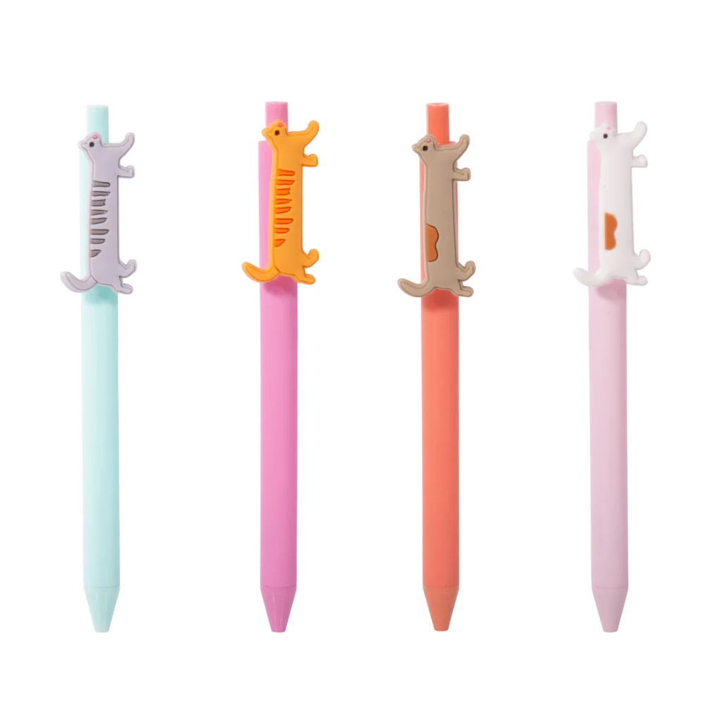 Cat Icon Pens - 4pcs Set Multi-Coloured