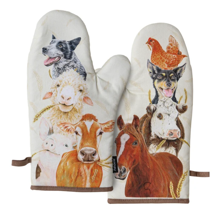 Farmyard Faces 2 2pk Oven Mitt