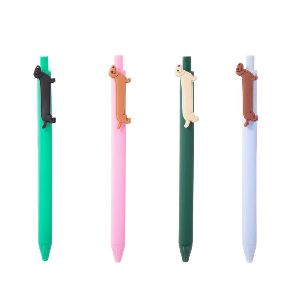 Dog Icon Pens-Set of 4 Multi-Coloured