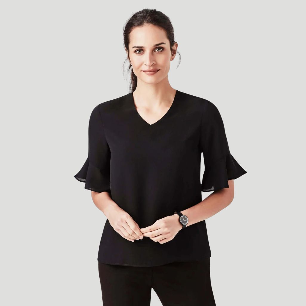 RB966LS - Womens Fashion Biz Aria Fluted Sleeve Blouse