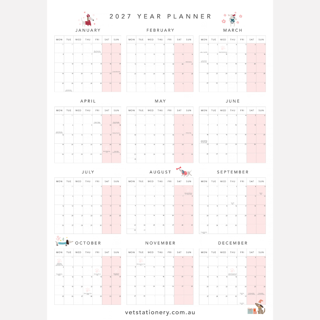 2027 Year Planner - Wall Calendar
