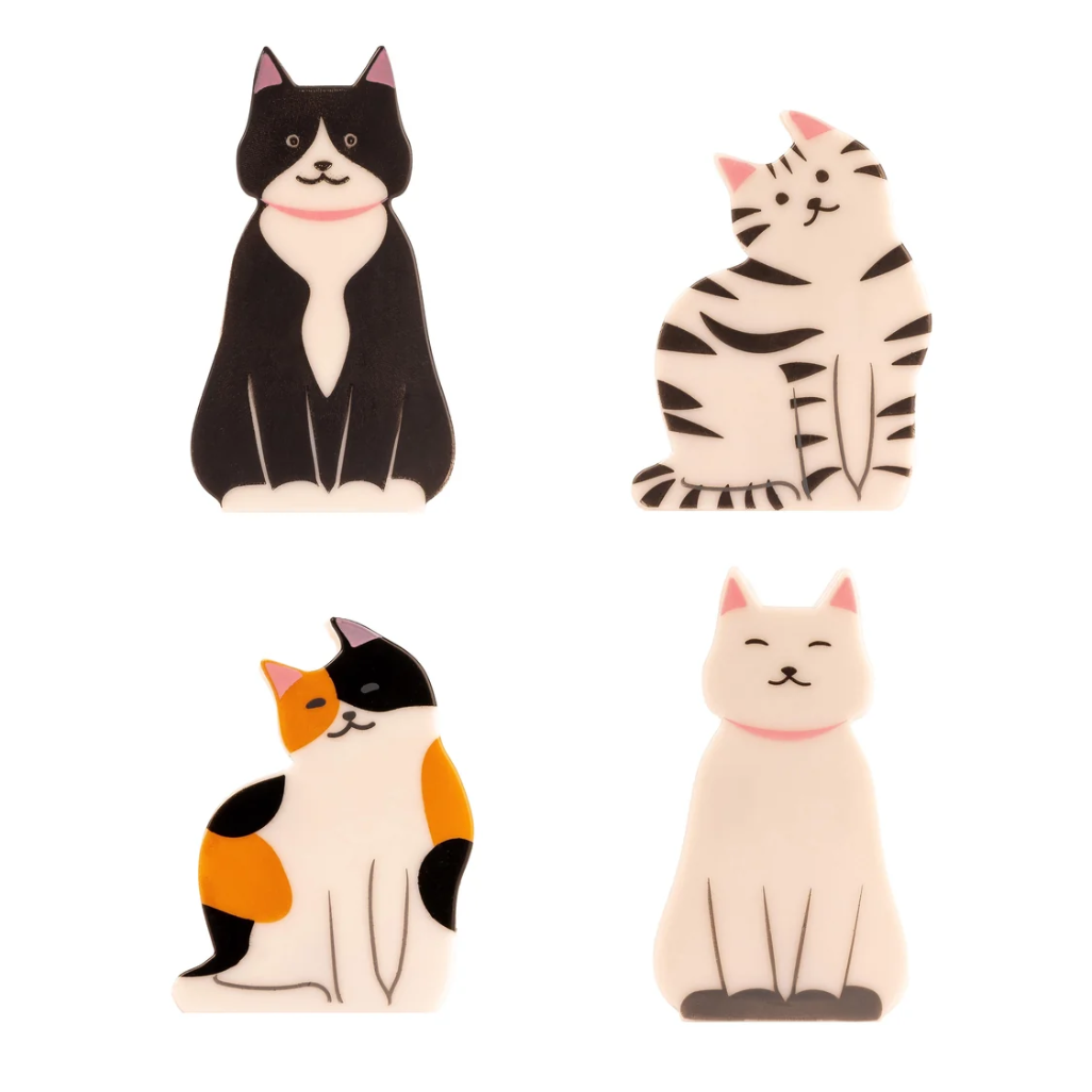 Kikkerland Kitty Bag Clips 4pcs Set Multi-Coloured