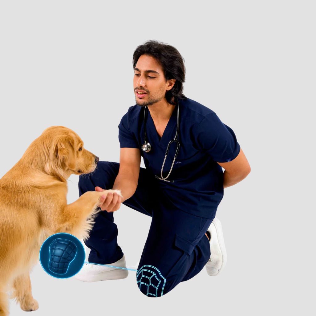 Dr Woof Mens VetCore™ Vet Med Cargo Scrub Pants with GENU™ Removable Knee Protection