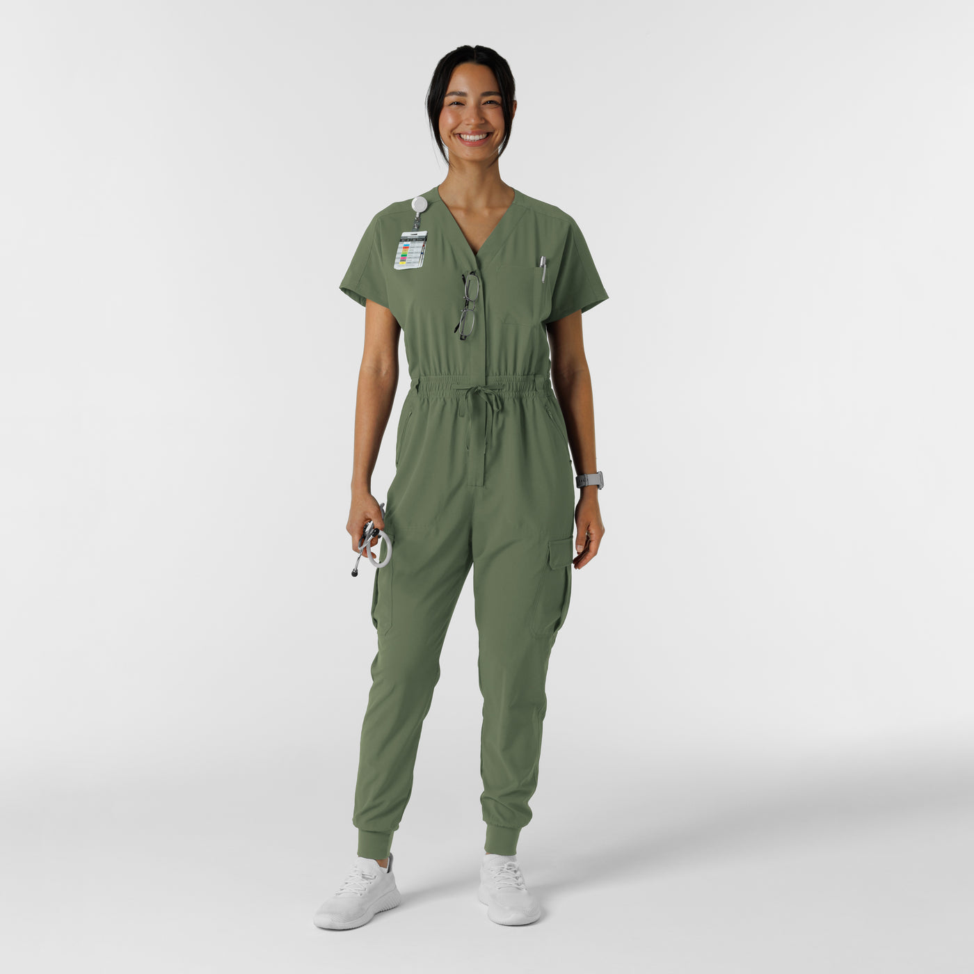 Womens Wonderwink Renew Cargo Jogger Jumpsuit