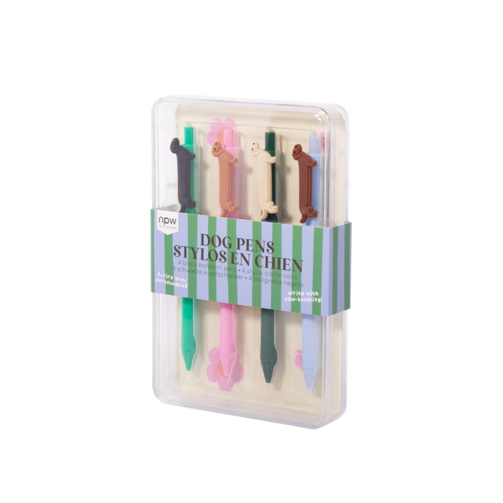Dog Icon Pens-Set of 4 Multi-Coloured
