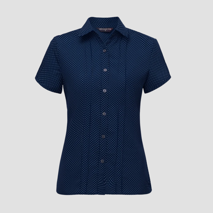 2173 - Womens City Collection Spot Short Sleeve Top
