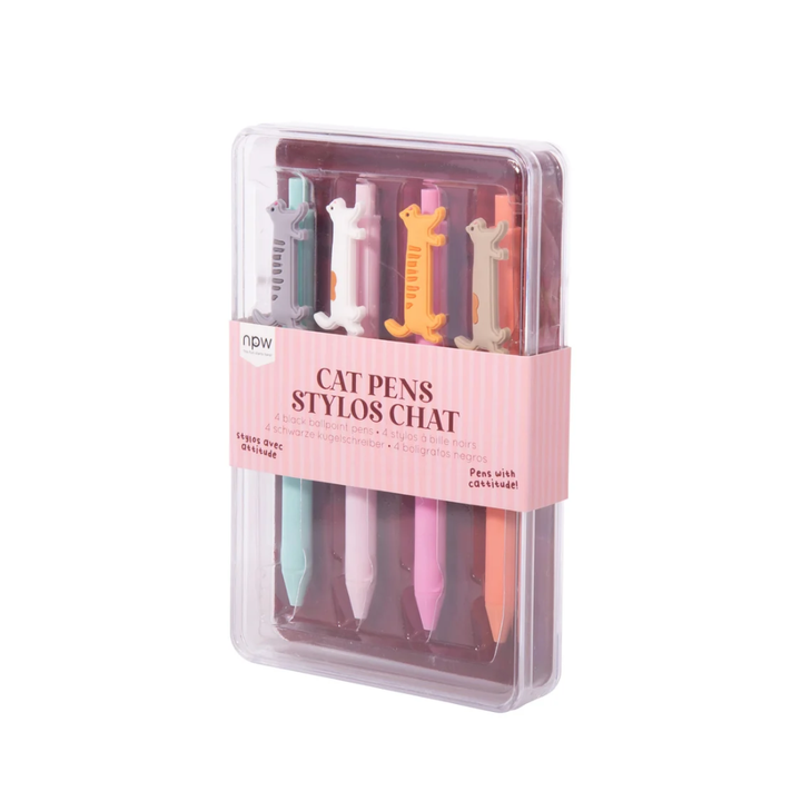 Cat Icon Pens - 4pcs Set Multi-Coloured