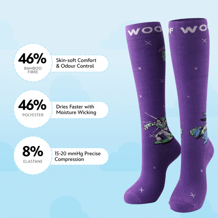 Dr Woof Disney &amp; Pixar’s Buzz to the Rescue Bamboo Compression Socks