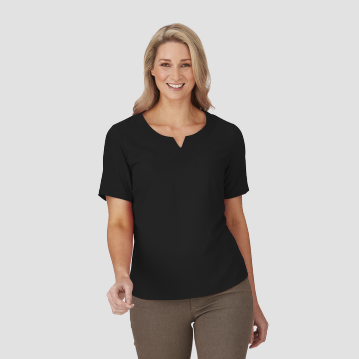 2299 - Womens City Collection Knit Woven Top