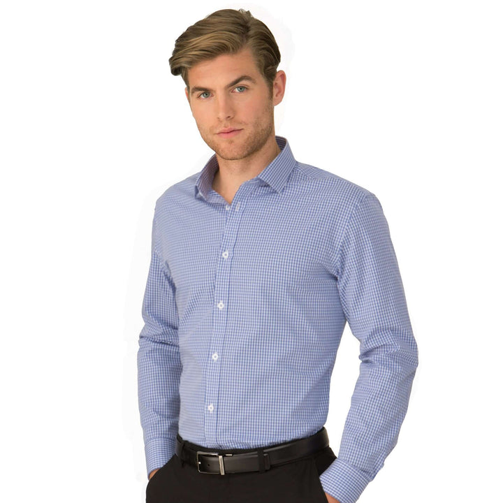 4263 - Mens City Collection So Ezy Checkered Long Sleeve Shirt  WHOLESALE