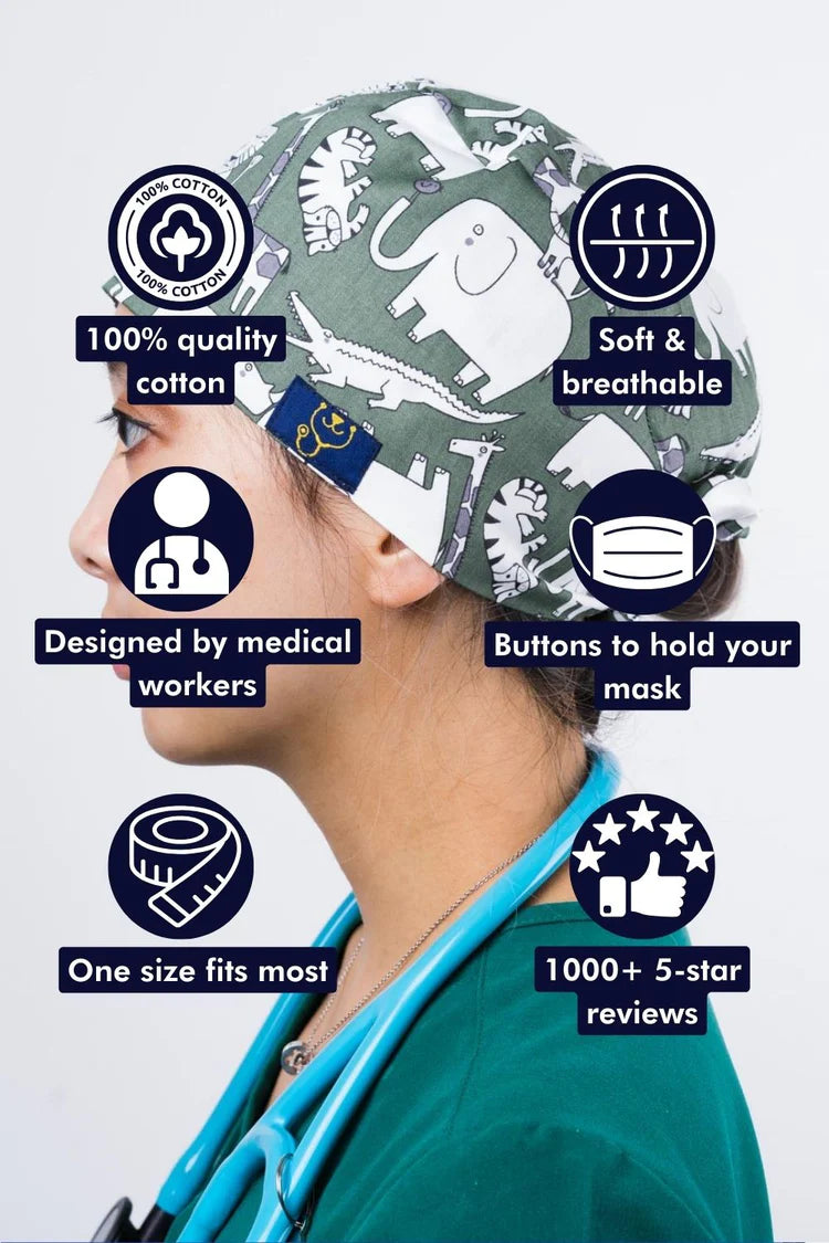 Dr Woof Scrub Cap - Safari