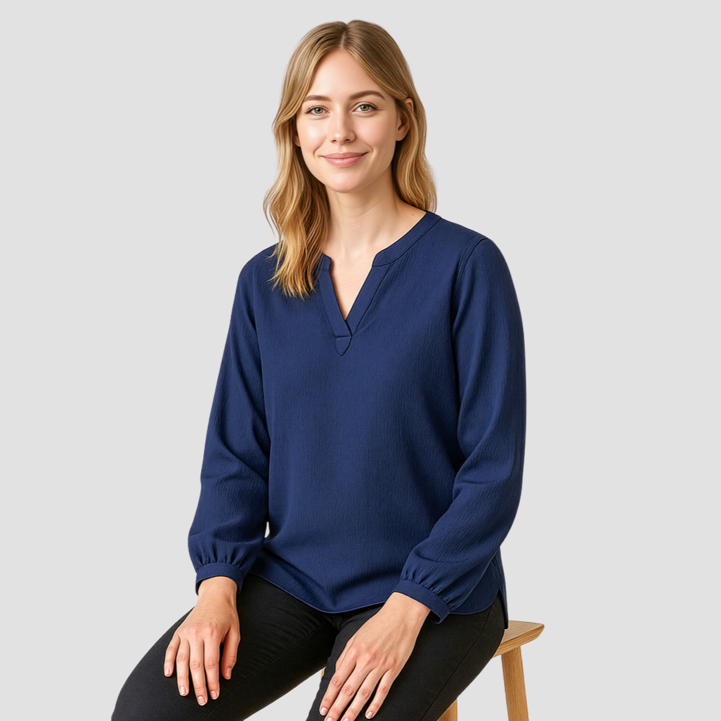 RU568LL - Womens Fashion Biz Ruché Long Sleeve Shirt