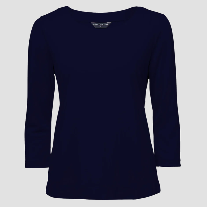 2290 - Womens City Collection Smart Knit 3/4 Sleeve Top