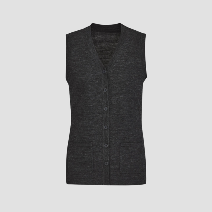 CK961LV - Womens Fashion Biz Button Front Knit Vest