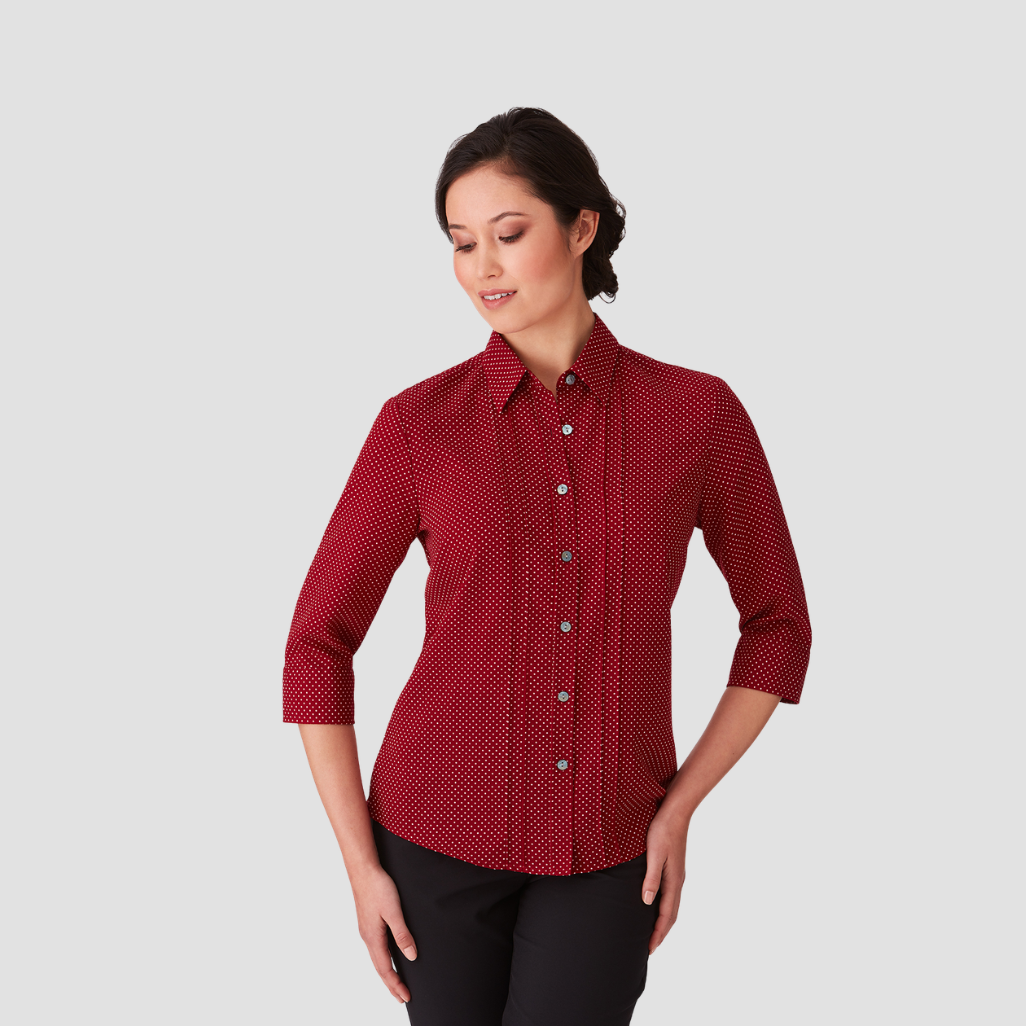 2172 - Womens City Collection Spot 3/4 Sleeve Top