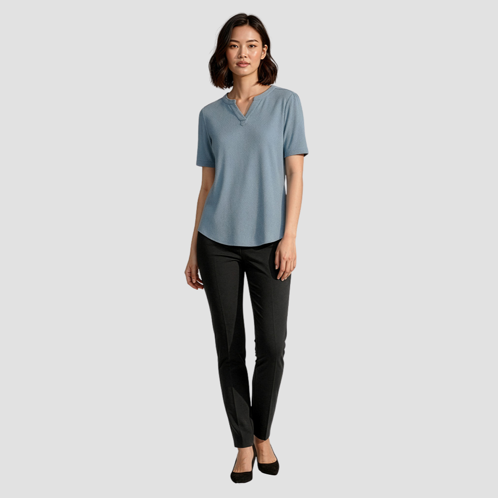 RU568LS - Womens Fashion Biz Ruché Short Sleeve Shirt