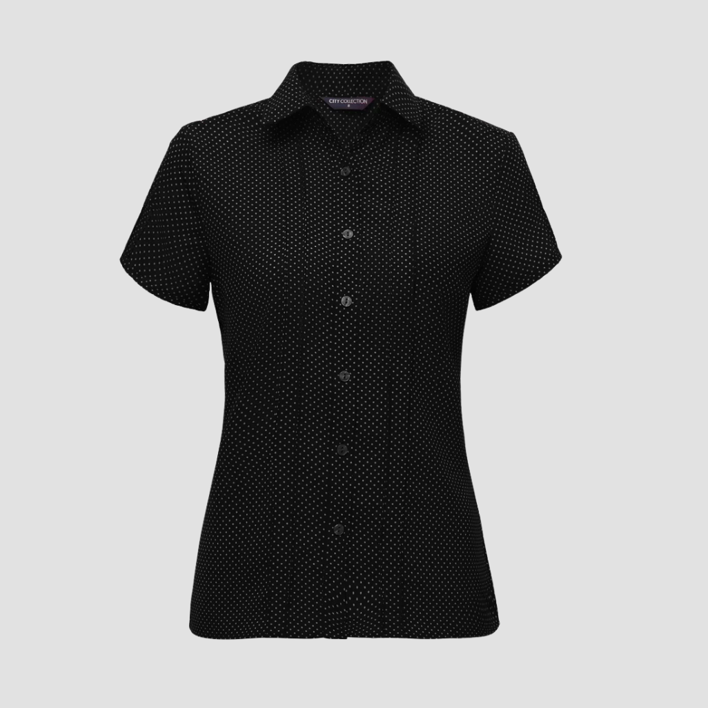2173 - Womens City Collection Spot Short Sleeve Top
