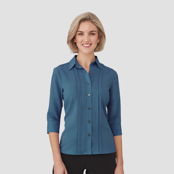 2172 - Womens City Collection Spot 3/4 Sleeve Top