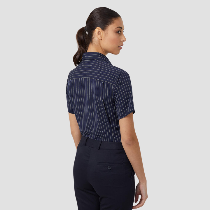 CAT48E - Womens NNT Poly Print Short Sleeve Action Back Shirt